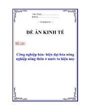 Đề tài Công nghiệp hóa - Hiện đại hóa nông nghiệp nông thôn tại nước ta hiện nay