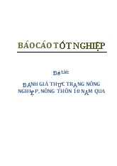 Đề tài Đánh giá thực trạng nông nghiệp, nông thôn 10 năm qua