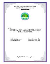 Đề tài Định loại sán lá gan lớn bằng kỹ thuật rapd - Pcr