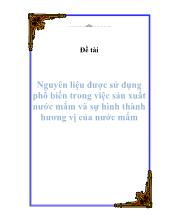 Đề tài Nguyên liệu được sử dụng phổ biến trong việc sản xuất nước mắm và sự hình thành hương vị của nước mắm