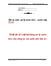 Đề tài Thiết kế chi tiết hệ thống xử lý nước thải cho công ty sản xuất tinh bột mì