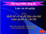 Đề tài Thiết kế cơ sở dữ liệu cho bài toán quản lý cán bộ