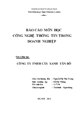 Đề tài Thực trạng hoạt động kinh doanh của công ty TNHH cây xanh Tân Đô