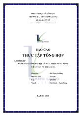Đề tài Tình hình hoạt động của Ngân hàng nông nghiệp và phát triển nông thôn chi nhánh số 24 láng hạ