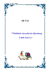 Đề tài Tình hình sản xuất cây đậu tương ở tỉnh Sơn La