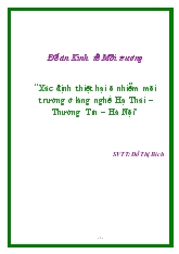 Đề tài Xác định thiệt hại ô nhiễm môi trường tại làng nghề Hạ Thái – Thường Tín – Hà Nội