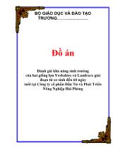 Đồ án Đánh giá khả năng sinh trưởng của hai giống lợn yorkshire và landrace giai đoạn từ sơ sinh đến 60 ngày tuổi tại công ty cổ phần đầu tư và phát triển nông nghiệp Hải Phòng
