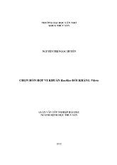 Luận văn Chọn hỗn hợp vi khuẩn bacillus đối kháng vibrio