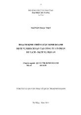 Luận văn Hoạch định chiến lược kinh doanh dịch vụ khách sạn tại công ty cổ phần du lịch - Dịch vụ Hội An
