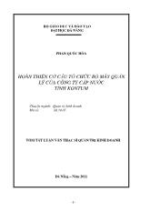 Luận văn Hoàn thiện cơ cấu tổ chức bộ máy quản lý của công ty cấp nước tỉnh Kon Tum