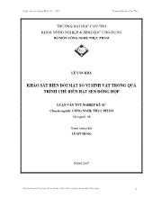 Luận văn Khảo sát biến đổi mật số vi sinh vật trong quá trình chế biến hạt sen đóng hộp