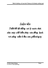 Luận văn Thiết kế hệ thống xử lý nước thải nhà máy chế biến thủy sản đông lạnh với năng suất 8 tấn sản phẩm/ngày