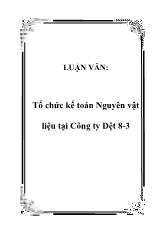 Luận văn Tổ chức kế toán Nguyên vật liệu ở Công ty Dệt 8-3