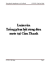 Luận văn Trồng phục hồi rừng dừa nước tại Cẩm Thanh
