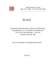 So sánh đặc tính nông học, năng suất và phẩm chất 20 giống/dòng lúa a1 tại trung tâm nghiên cứu và sản xuất giống Bình Đức - An giang vụ ðông xuân 2005 – 2006