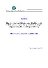 Thay thế phân bón N hóa học bằng chế phẩm vi sinh cố định đạm cho cây họ đậu tại Việt nam để tăng thu nhập cho nông dân và cải thiện môi trường
