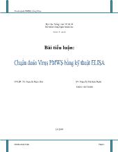 Tiểu luận Chuẩn đoán Vius PMWS bằng kỹ thuật Elisa
