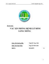 Tiểu luận Vắc xin phòng bệnh lở mồm long móng