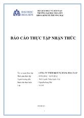 Báo cáo Thực tập nhận thức ở công ty TNHH dịch vụ hàng hóa T.O.P
