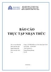 Báo cáo Thực tập nhận thức tại Công ty Cổ Phần Đầu tư và Xây dưng Lập Thành