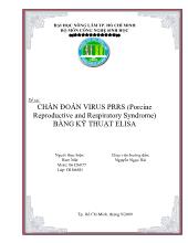 Chẩn đoán virus prrs (porcine reproductive and respiratory syndrome) bằng kỹ thuật elisa