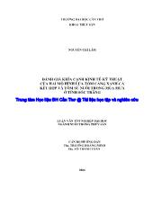 Đánh giá khía cạnh kinh tế  - Kỹ thuật của hai mô hình lúa - Tôm càng xanh - Cá kết hợp và tôm sú nuôi trong mùa mưa ở tỉnh Sóc Trăng