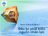 Đầu tư phát triển nguồn nhân lực