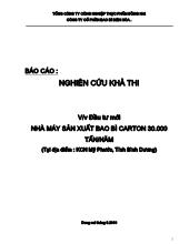 Đề tài Đầu tư mới nhà máy sản xuất bao bì carton 30.000 tấn/năm