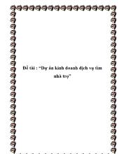 Đề tài Dự án kinh doanh dịch vụ tìm nhà trọ