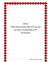Đề tài Hoàn thiện công tác phân tích công việc tại Công ty Cổ phần Đầu tư PVINCONESS
