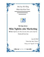 Đề tài Nghiên cứu Nhu cầu nuôi chim cảnh ở địa bàn Thành phố KonTum