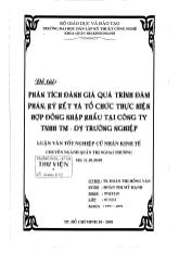 Đề tài Phân tích đánh gía quá trình đàm phán, ký kết và tổ chức thực hiện hợp đồng nhập khẩu tại công ty TNHH thương mại - Dịch vụ Trường Nghiệp