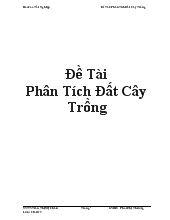 Đề tài Phân tích đất cây trồng