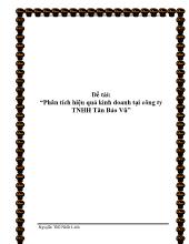 Đề tài Phân tích hiệu quả kinh doanh tại công ty TNHH Tân Bảo Vũ