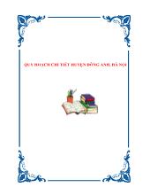 Đề tài Quy hoạch chi tiết huyện Đông Anh, Hà Nội
