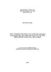 Đề tài Thực nghiệm nuôi tôm càng xanh (macrobrachium rosenbergii de man, 1879) trên nền đất lúa vào mùa khô ở huyện Tam Nông - Đồng tháp