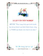 Đề tài Thực trạng hiệu quả kinh doanh lưu trú tại khách sạn Bình Minh thuộc công ty TNHH một thành viên thiết bị đo điện