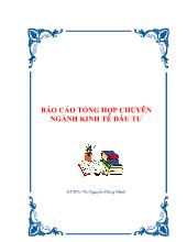 Đề tài Tổng hợp chuyên ngành kinh tế đầu tư