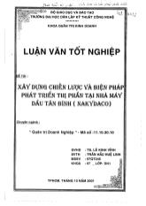 Đề tài Xây dựng chiến lược và biện pháp phát triển thị trấn tại nhà máy Dầu Tân Bình (Nakydaco)