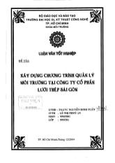Đề tài Xây dựng chương trình quản lý môi trường tại công ty cổ phần lưới thép Sài Gòn