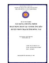 Đồ án Xây dựng chương trình hoạt động dlst tại cụm dl ông kèo huyện Nhơn Trạch tỉnh Đồng Nai