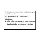 Hệ thống kiểm soát nội bộ chu trình bán hàng - Thu tiền tại công ty Ajinomoto Việt Nam
