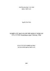 Khóa luận Nghiên cứu một số chỉ tiêu sinh lý sinh sản của cá nâu (scatophagus arguslinnaeus, 1766)