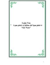 Lạm phát và kiềm chế lạm phát ở Việt Nam