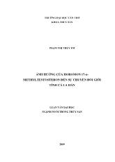 Luận văn Ảnh hưởng của horomon 17-Α - methyltestosteron đến sự chuyển đổi giới tính cá la hán