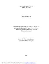 Luận văn Ảnh hưởng của thuốc kháng sinh lên các chỉ tiêu huyết học của cá tra (pangasianodon hypophthalmus) nhiễm edwardsiella ictaluri