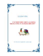 Luận văn Cải thiện điều kiện lao động trong công ty xi măng Bỉm Sơn