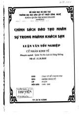 Luận văn Chính sách dào tạo nhân sự trong ngành khách sạn