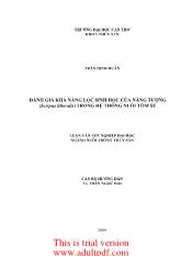Luận văn Đánh giá khả năng lọc sinh học của năng tượng (scirpus littoralis) trong hệ thống nuôi tôm sú