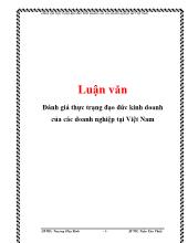 Luận văn Đánh giá thực trạng đạo đức kinh doanh của các doanh nghiệp tại Việt Nam